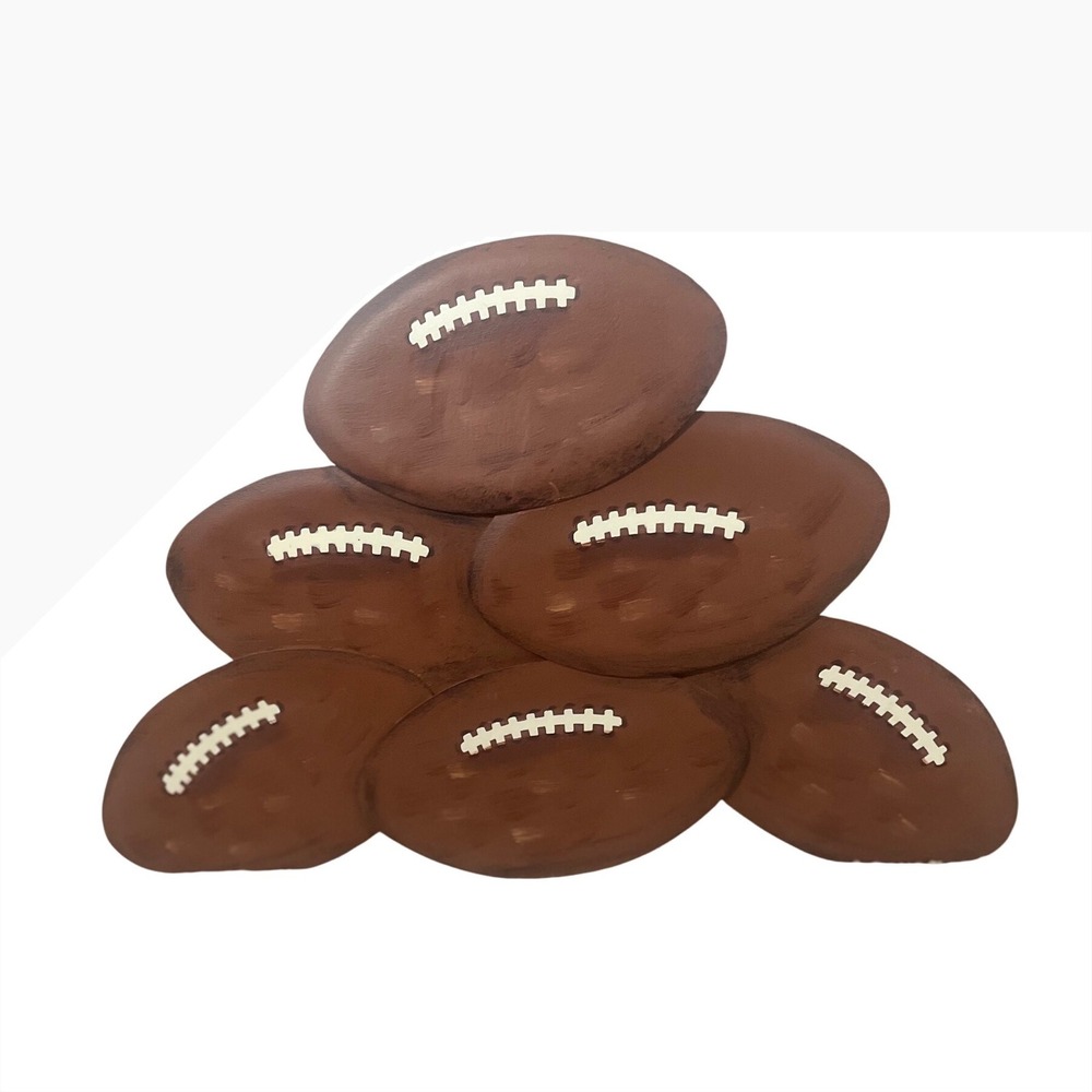 RTC Metal Football Wall Decor Tabletop Easel Stand Sports Man Cave Brown 13in